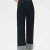 Custom Women's Organic Cotton Embroidered Baggy Navy Jeans - view 3