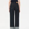Custom Women's Organic Cotton Embroidered Baggy Navy Jeans - view 4