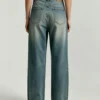 Custom Women's Selvedge Denim Distressed Blue Jeans - view 3