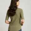 Custom Women's Polyester Blend Slim-Fit Olive Polo Shirt - view 2