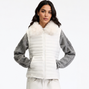 Custom Women's Down Filled Quilted Oversized Off-White Puffer Jacket