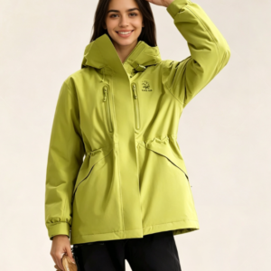 Custom Women's Down Filled Green Puffer Jacket