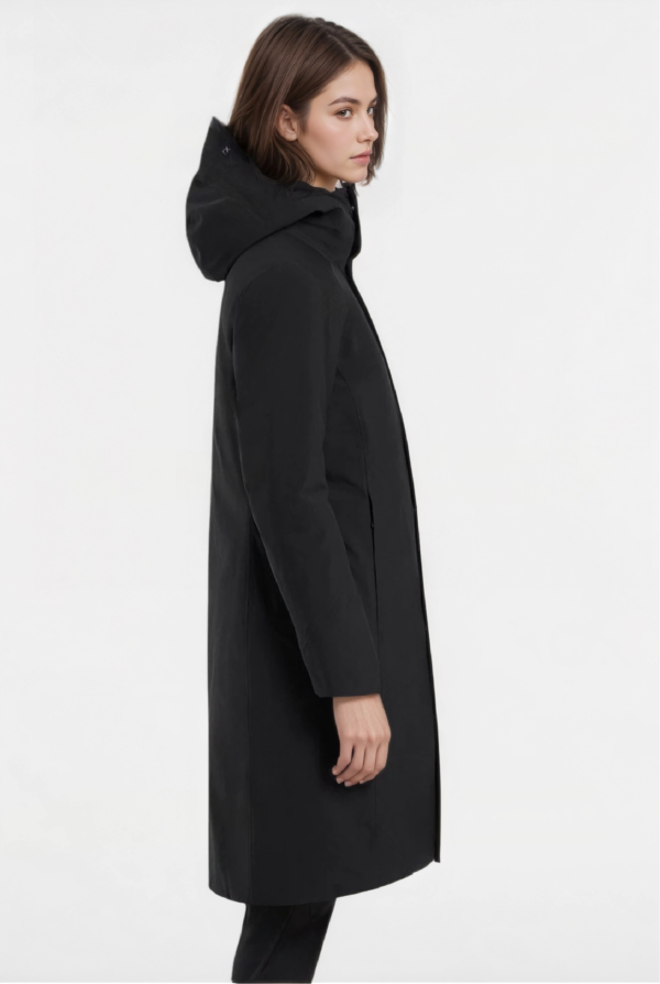 Custom Women's Down Filled Black Puffer Jacket - view 2