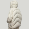 Custom Women's Cropped Oversized Cream Puffer Jacket - view 2 Custom Women's Cropped Oversized Cream Puffer Jacket - view 2