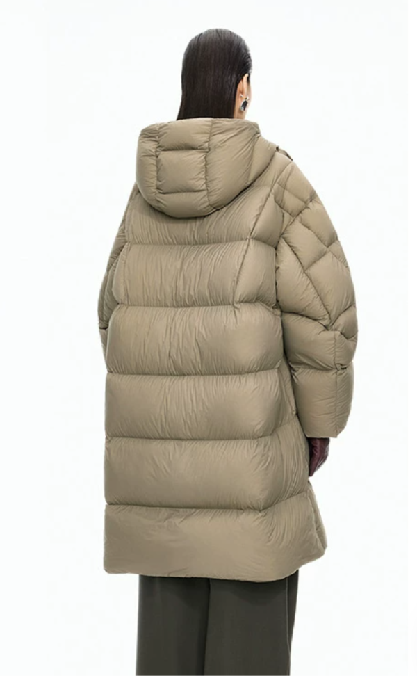 Custom Women's Khaki Puffer Jacket - view 2