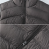 Custom Women's Down Filled Quilted Oversized Slate Grey Puffer Jacket - view 3
