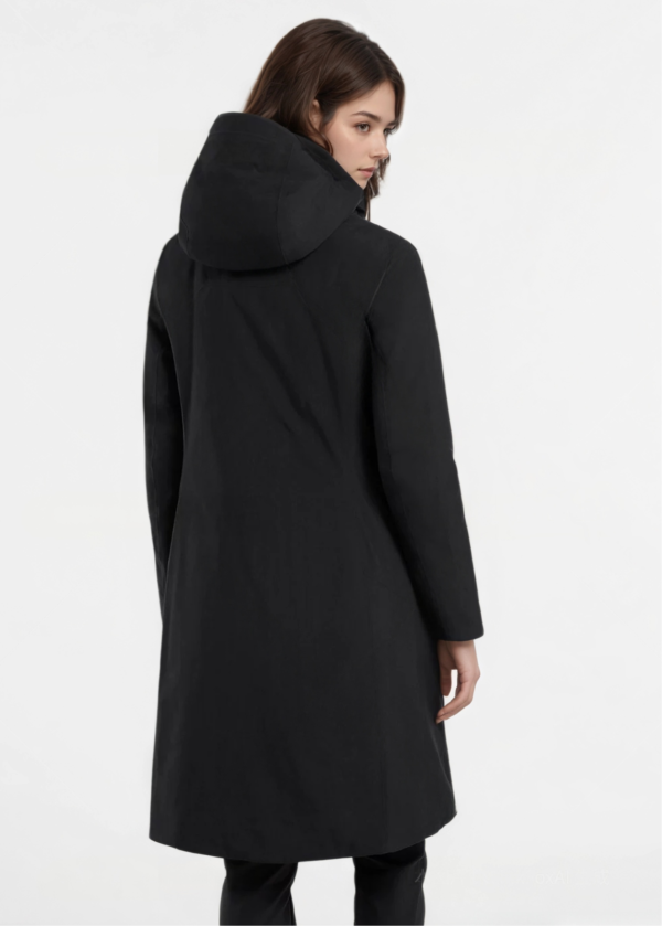 Custom Women's Down Filled Black Puffer Jacket - view 3