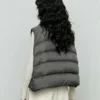 Custom Women's Down Filled Quilted Oversized Slate Grey Puffer Jacket - view 2