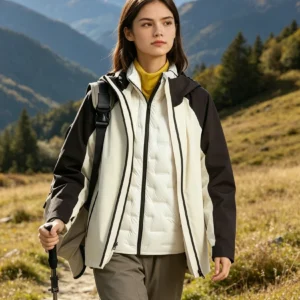 Custom Women's Down Filled Contrast Color Cropped Puffer Jacket