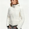 Custom Women's Down Filled Quilted Off-White Puffer Jacket Custom Women's Down Filled Quilted Off-White Puffer Jacket