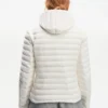 Custom Women's Down Filled Quilted Off-White Puffer Jacket - view 2 Custom Women's Down Filled Quilted Off-White Puffer Jacket - view 2