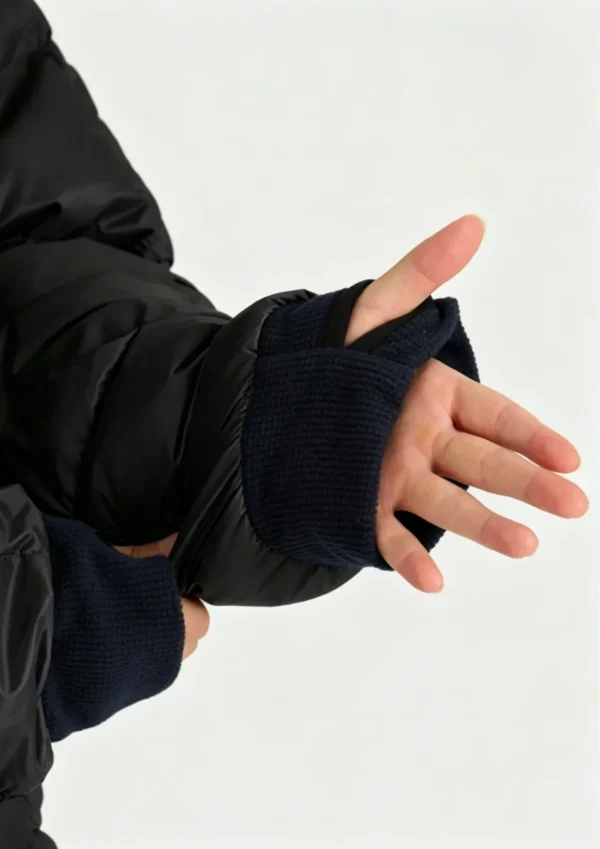 Custom Women's Cropped Washed Black Puffer Jacket - view 3