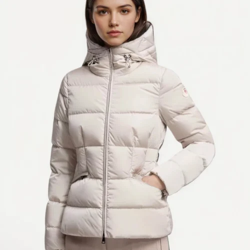 Custom Women's Down Filled Quilted Champagne Puffer Jacket