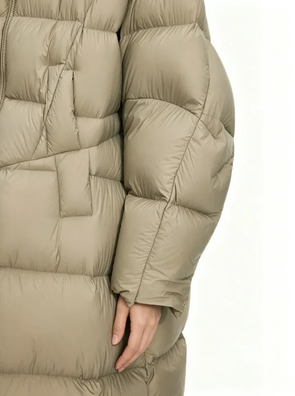Custom Women's Khaki Puffer Jacket - view 3