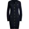 Custom Women's Merino Wool Ribbed Crewneck Navy Sweater Dress - view 3
