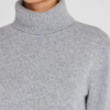 Custom Women's Merino Wool Ribbed Turtleneck Oversized Grey Sweater Dress - view 3