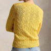 Custom Women's Lambswool Cable-Knit Crew-Neck Mustard Sweater - view 2