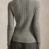 Custom Women's Lambswool Cable-Knit Crew-Neck Grey Sweater - view 2
