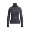 Custom Women's Lambswool Ribbed Turtleneck Skinny Navy Sweater - view 3