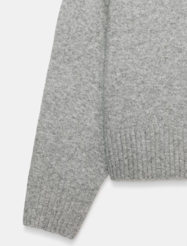 Custom Women's Lambswool Ribbed Crew-Neck Oversized Grey Sweater - view 4