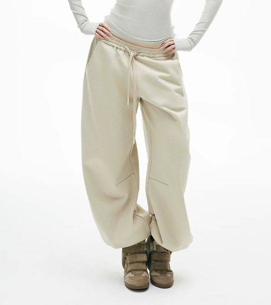 Custom Women's Heavyweight Fleece Light Khaki Sweatpants