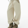Custom Women's Heavyweight Fleece Light Khaki Sweatpants - view 2