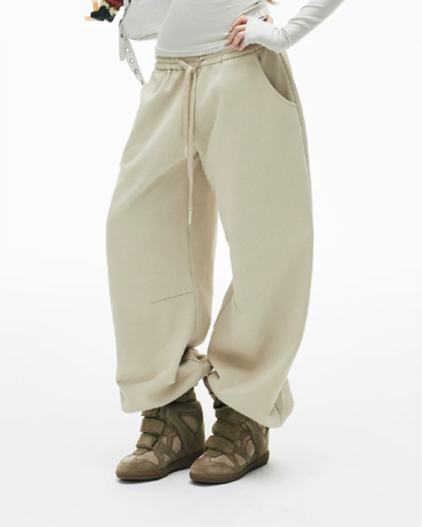 Custom Women's Heavyweight Fleece Light Khaki Sweatpants - view 2