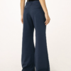 Custom Women's French Terry 400 GSM Embroidered Flared Leg Navy Sweatpants - view 3