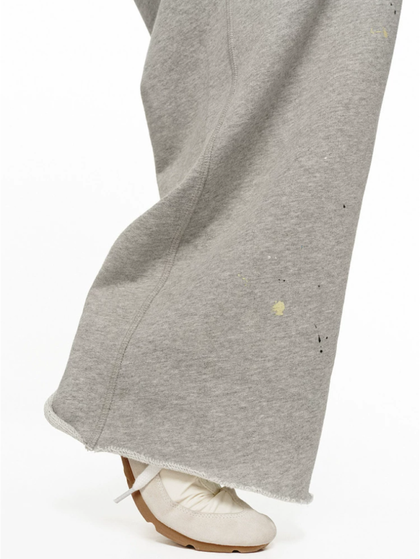 Custom Women's Organic Cotton Printed Wide-Leg Grey Sweatpants - view 4