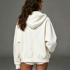 Custom Women's French Terry 400 GSM Full Zip Oversized White Sweatshirt - view 2 Custom Women's French Terry 400 GSM Full Zip Oversized White Sweatshirt - view 2