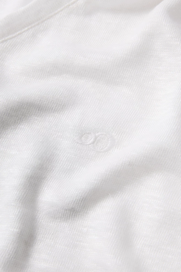 Custom Women's Slub Cotton V-Neck Short-Sleeve Off-White T-Shirt - view 2 Custom Women's Slub Cotton V-Neck Short-Sleeve Off-White T-Shirt - view 2