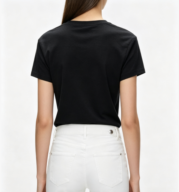 Custom Women's Slub Cotton Black T-Shirt - view 3