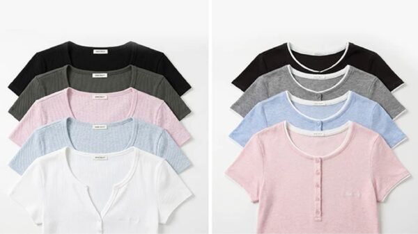 Custom Women's Slub Cotton Henley T-Shirt - view 4
