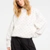Custom Women's White Polka-Dot Print Oversized Hoodie Custom Women's White Polka-Dot Print Oversized Hoodie