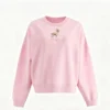 Custom Women's Digital Graphic Print Pink Crew-Neck Sweatshirt - view 3 Custom Women's Digital Graphic Print Pink Crew-Neck Sweatshirt - view 3