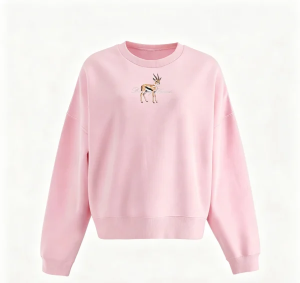 Custom Women's Digital Graphic Print Pink Crew-Neck Sweatshirt - view 3 Custom Women's Digital Graphic Print Pink Crew-Neck Sweatshirt - view 3