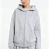 Custom Women's Light Heather Grey Full-Zip Hoodie
