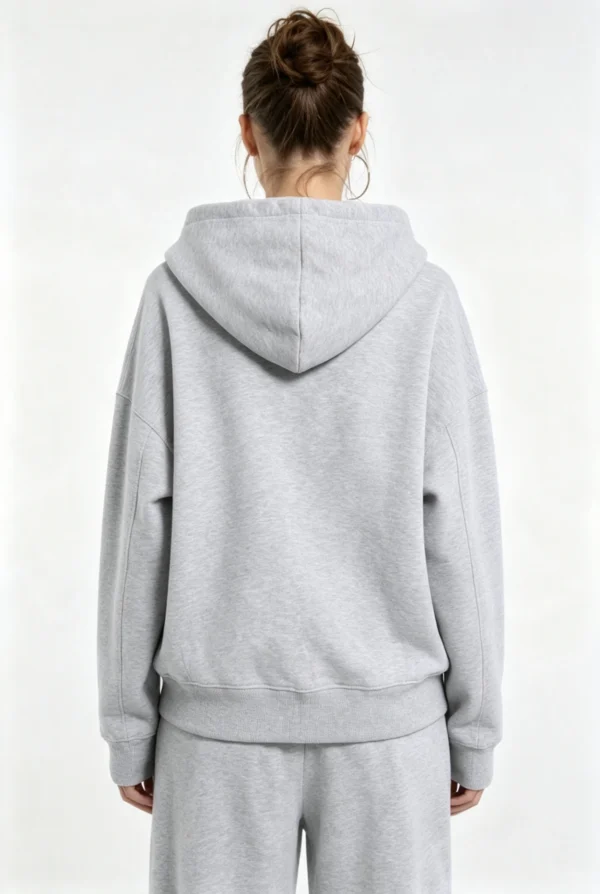 Custom Women's Light Heather Grey Full-Zip Hoodie - view 2