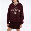 Custom Women's Burgundy V-Neck Graphic Print Sweatshirt Custom Women's Burgundy V-Neck Graphic Print Sweatshirt