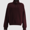 Custom Women's Burgundy Half-Zip Stand-Collar Sweatshirt - view 3 Custom Women's Burgundy Half-Zip Stand-Collar Sweatshirt - view 3