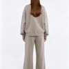 Custom Women's Solid Brown Oversized Crew-Neck Sweatshirt - view 2